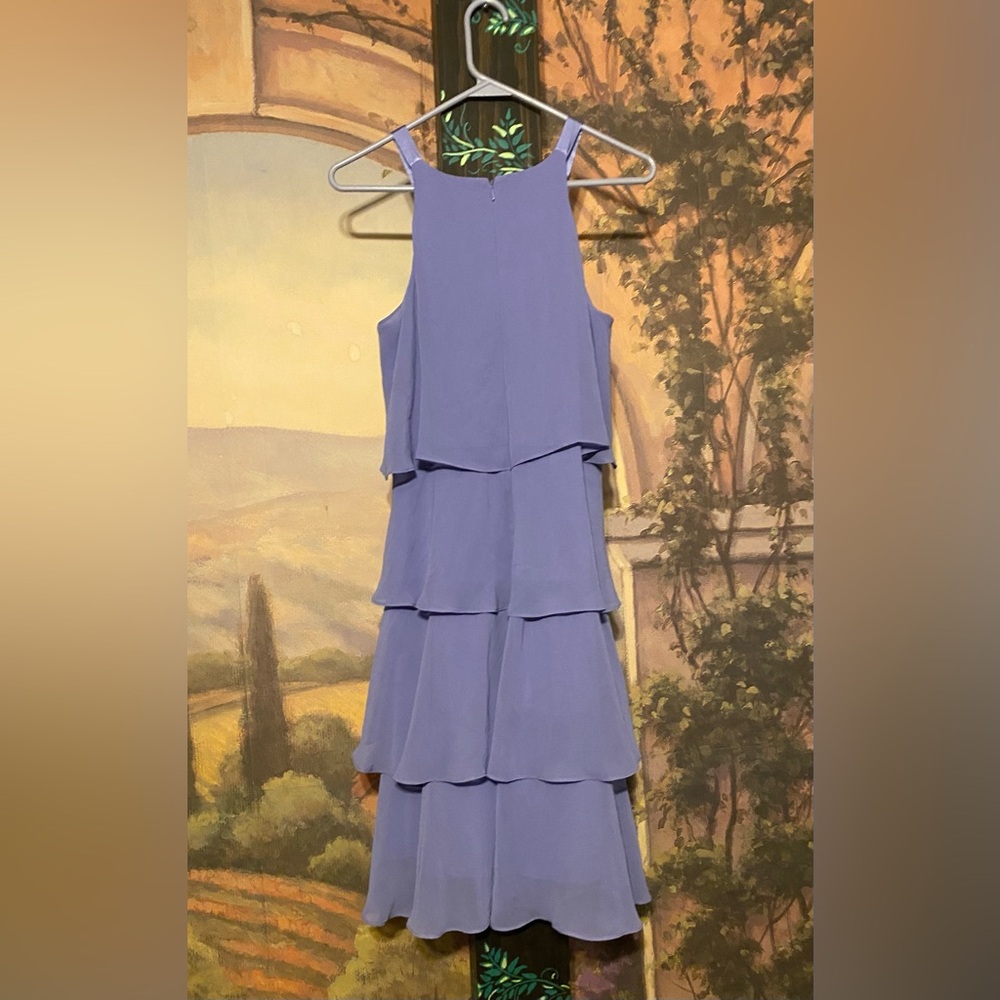 Lavender purple tiered layers formal dress - Picture 3 of 9